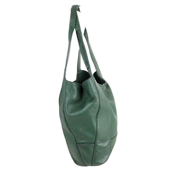 Michael Kors GREEN GENUINE LEATHER THREE COMPARTMENTS SHOULDER BAG TOTE HANDBAG - Picture 3 of 15